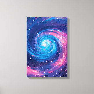 Cosmic Vortex: Pink & Blue Singularity Print Leinwanddruck