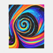 Cosmic Vortex Swirl in Neon Hues Fleecedecke (Vorderseite)