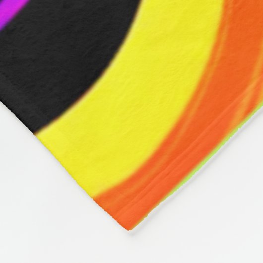 Cosmic Vortex Swirl in Neon Hues Fleecedecke (Ecke)