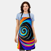 Cosmic Vortex Swirl in Neon Hues Schürze (Getragen)