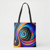 Cosmic Vortex Swirl in Neon Hues Tasche (Vorderseite)