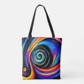 Cosmic Vortex Swirl in Neon Hues Tasche (Rückseite)