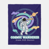 Cosmic Wanderer Astronaut Telescop Fleecedecke (Vorderseite)