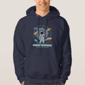Cosmic Wanderer Astronaut Telescop Hoodie (Vorderseite)
