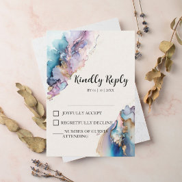 Cosmic Watercolor Wedding RSVP Cards Einladung