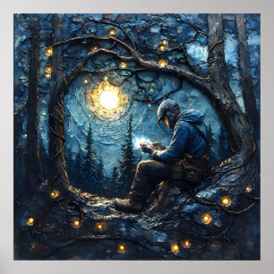 Cosmic Welder Art-Starry Night Welding Masterpiece Poster