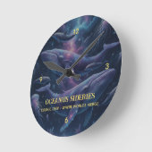 Cosmic Whale Galaxy Ocean Runde Wanduhr (Winkel)