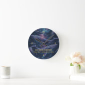 Cosmic Whale Galaxy Ocean Runde Wanduhr (Zuhause)
