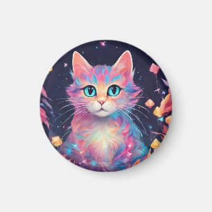 Cosmic Whiskers - Katzenmalerei Magnet