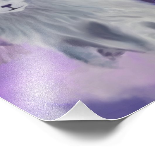 Cosmic Winged Cat Fotodruck (Ecke)