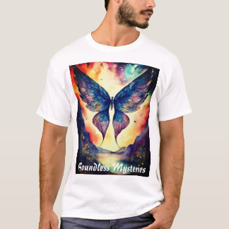 Cosmic Winged Glimpse - Tintendruck Zeichnend Kuns T-Shirt