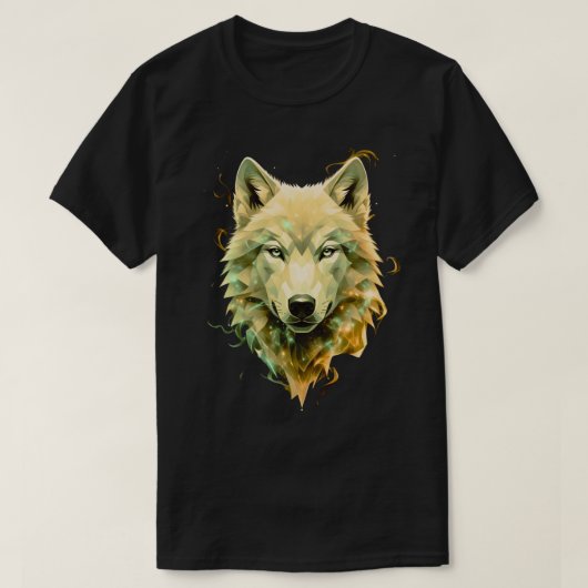 Cosmic Wolf Geometric Mystical Animal Art T-Shirt (Design vorne)
