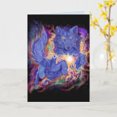 Cosmic Wolf Karte (Gelbe Blume)