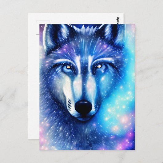 Cosmic Wolf Postcard Postkarte (Vorne/Hinten)