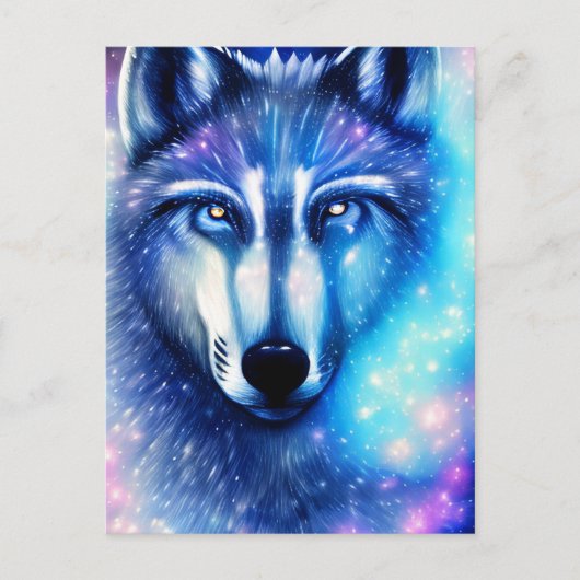 Cosmic Wolf Postcard Postkarte (Vorderseite)