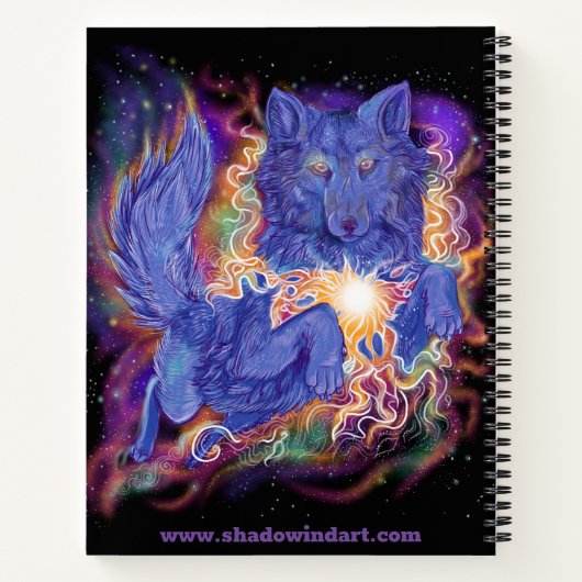 Cosmic Wolf Sketchbook-Notebook Notizblock (Rückseite)