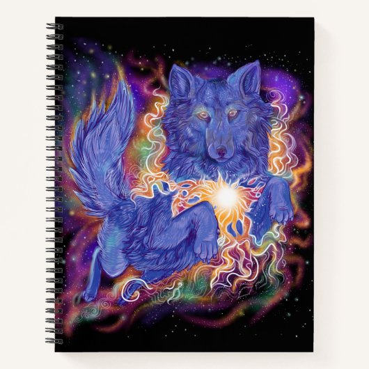 Cosmic Wolf Sketchbook-Notebook Notizblock (Vorderseite)