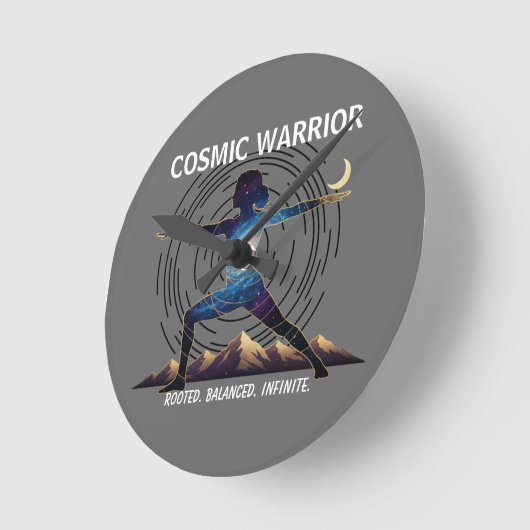 Cosmic Yoga Warrior | Galaxy Body Pose (NO NUMBERS Runde Wanduhr (Winkel)