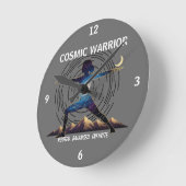 Cosmic Yoga Warrior - Galaxy Body Pose Runde Wanduhr (Winkel)
