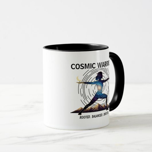 Cosmic Yoga Warrior | Galaxy Body Pose Tasse (VorderseiteRechts)