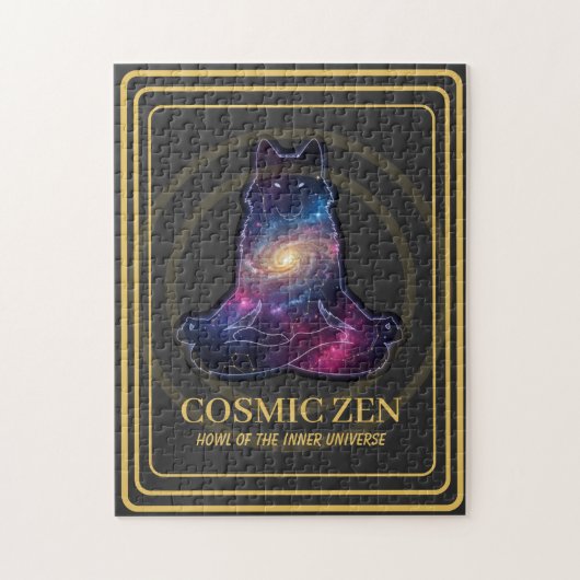 Cosmic Zen Wolf – Meditating Galaxy Spirit Animal  Puzzle (Vertikal)