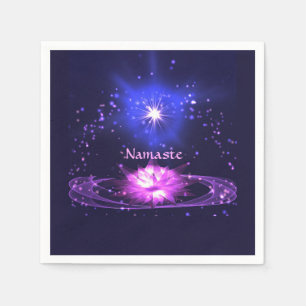 Cosmic Zen Yoga Namaste Crystal Lotus Blume Serviette