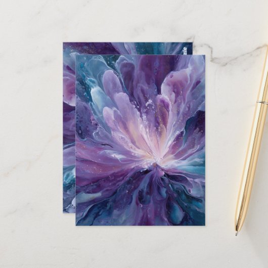 CosmicFlower Postkarte (Vorderseite/Rückseite Beispiel)
