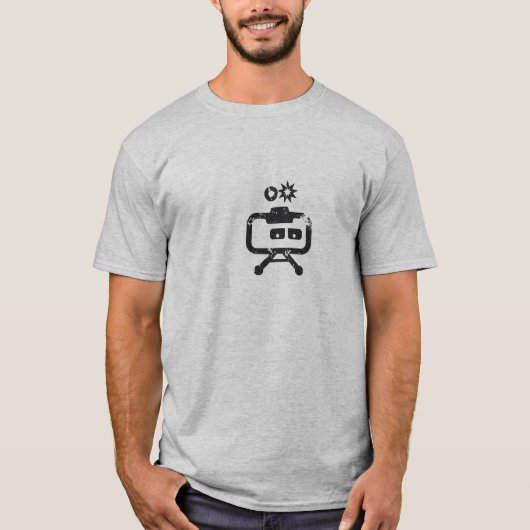 Cosmicity Logobot Grau beunruhigt T-Shirt (Vorderseite)