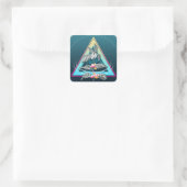 Cosmico-Pflanze Quadratischer Aufkleber (Tasche)