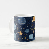 Cosmisches Design mit Himmelselementen Kaffeetasse (Vorderseite Links)