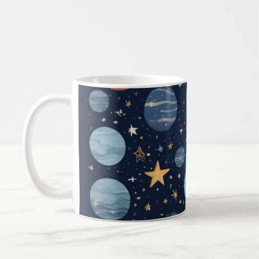 Cosmisches Design mit Himmelselementen Kaffeetasse (Links)