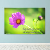 Cosmo Blume mit Bibelverse Psalmen 121:1-2 Leinwanddruck (Insitu (Holzboden))