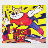 Cosmo Cat No.5, Funny Vintage Comic Book Cover Bierflaschenetikett (Einzelnes Label)