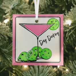 Cosmo Cocktail am Tag, Pickleball Limes Ornament Aus Glas