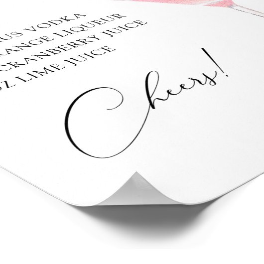 Cosmo Cocktail Bar Rezept Poster (Ecke)