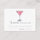 Cosmo cocktail Bridal shower Date night ideas Begleitkarte (Vorderseite)