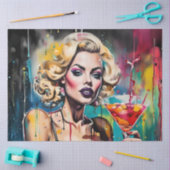 Cosmo Cocktail Frau Decoupage Papier – Glam (Basteln)