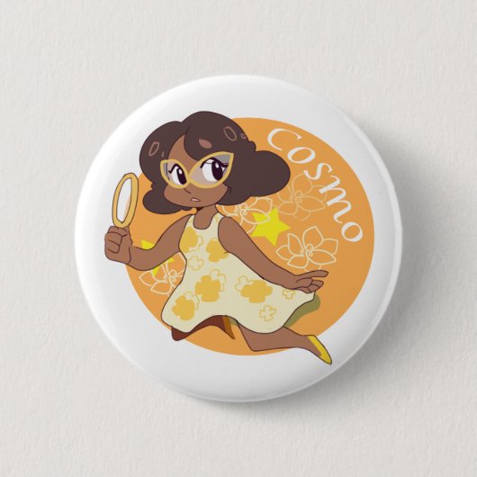 Cosmo der Raum-Detektiv Button (Vorderseite)
