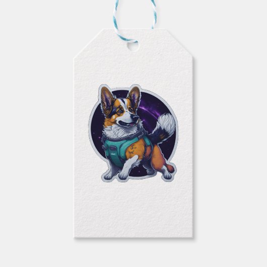Cosmo der Spacedog Traveller Galactic Dog Geschenkanhänger (Vorderseite)