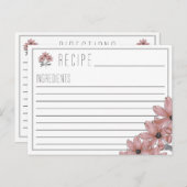 Cosmo Floral Rezept Card Ankündigungspostkarte (Vorne/Hinten)