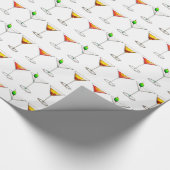 Cosmo Martini Manhattan Cocktail Glass Drinks Geschenkpapier (Ecke)