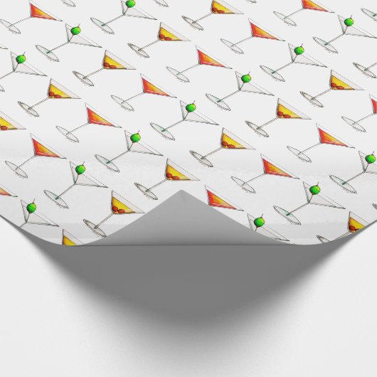 Cosmo Martini Manhattan Cocktail Glass Drinks Geschenkpapier (Ecke)