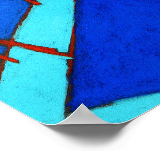 Cosmo Street Blue Print Poster (Ecke)