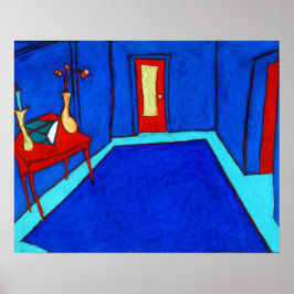 Cosmo Street Blue Print Poster