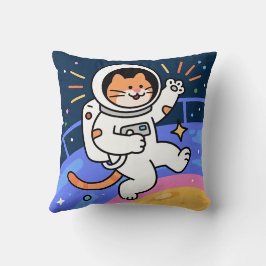 CosmoCat: Paws im Orbit Kissen (Rückseite)