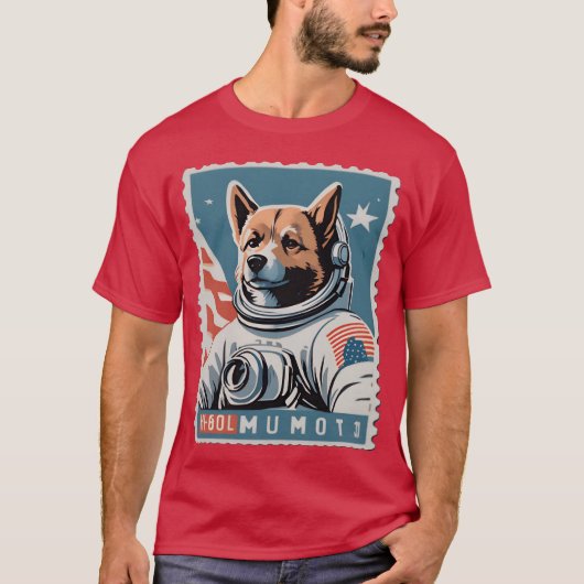 Cosmonaut Dog Junge Vintag T-Shirt (Vorderseite)