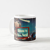 Cosmonut Holiday Tasse| "Willkommen bei Mars, Weih Kaffeetasse (Vorderseite Links)