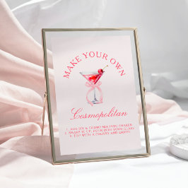 Cosmopolitan Bar Coquette Cherries Bachelorette Poster
