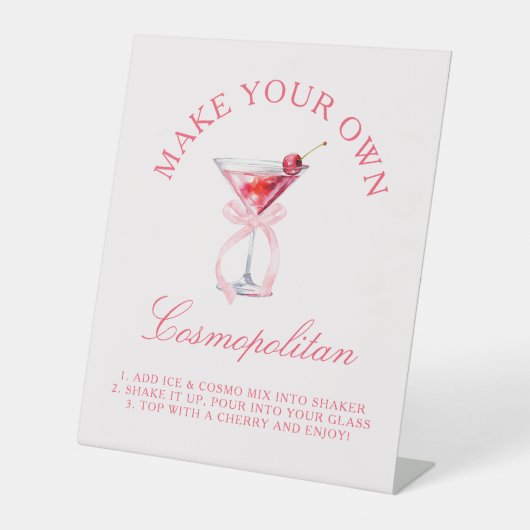 Cosmopolitan Bar Coquette Cherries Bachelorette Sockelschild (Vorderseite)