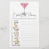 Cosmopolitan Bridal shower emoji pictionary (Vorderseite)